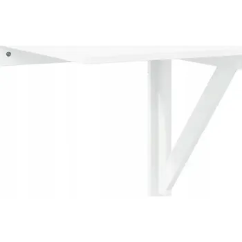 Konferenční stolek Skládací nástěnný stolek, bílý lesk, 100x60x56 cm, trojúhelníkový rám