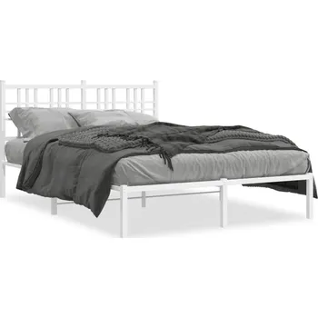 Postel Bílý kovový rám postele 207 x 125 x 90 cm, pro matraci 120 x 200 cm