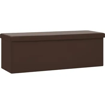 Lavice s úložným prostorem MDF čalouněná PVC hnědá 110x38x38 cm