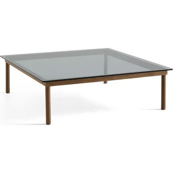 Konferenční stolek Hay, Konferenční stolek Kofi 120 x 120 cm, hladké tónované sklo, nohy ořech - Formadore