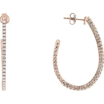 Náušnice Zlaté flexi půlkruhové náušnice s lab-grown diamanty Streep