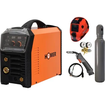 Svářečka ALFA IN HOMER 200 MIG + hořák + zem + ventil + kukla + lahev