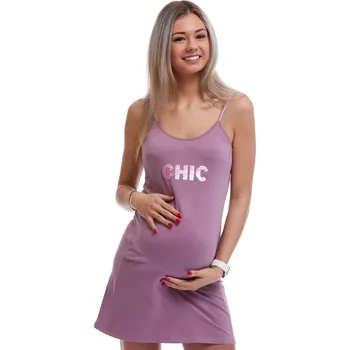 Dámská noční košile Těhotenská i kojící košilka jemná 1D0907 fialová l