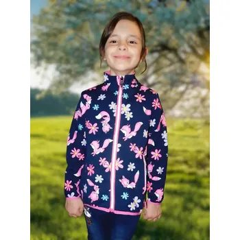 Dívčí mikina Dívčí mikina Kugo DM9375 tmavě modrá (Bavlněná mikina pro dívky s liškami)