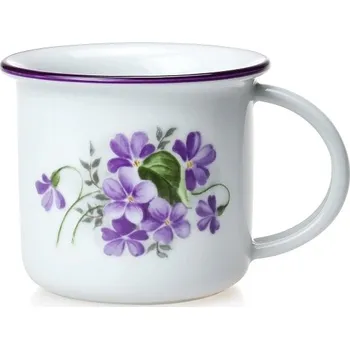 Český porcelán, Dubí Hrnek Tina porcelánový plecháček 100 ml na espresso - fialky