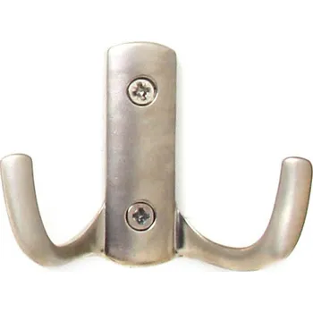 Věšák 770210 dvojháček kov satén chrom (Nástěnný dvojháček v povrchu satén chrom. Praktický doplněk do interiéru.)