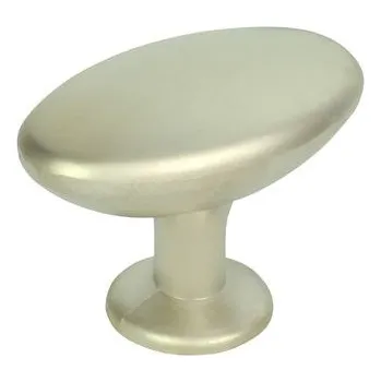 Nábytkové kování 81087 knopka ovál 34x22mm, sat.nikl K35 (Nábytková knopka o průměru 22 mm v povrchu nikl. Jednoduchý a funkční doplněk do interiéru.)