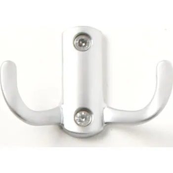 Věšák 770388 dvojháček kov matný chrom (Nástěnný dvojháček v povrchu chrom. Praktický doplněk do interiéru.)