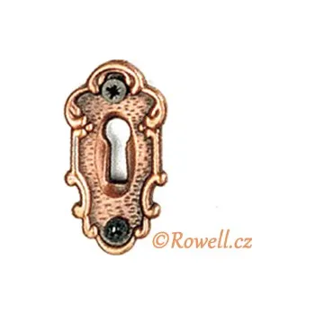 Nábytkové kování SK1 Štítek klíč staroměď (SK1 Štítek klíč staroměď v povrchu staroměď. Vhodné řešení pro nábytek v interiéru.)