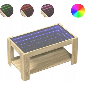 Konferenční stolek Konferenční stolek LED Infinity, dřevěný, dub Sonoma, 93x53x45 cm