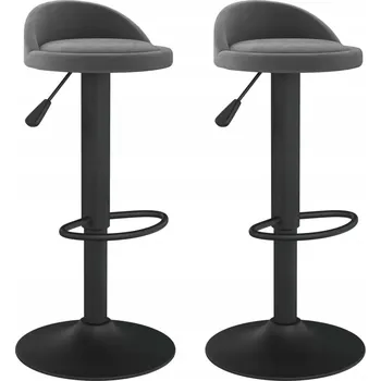 Barová židle Barová otočná stolička z aksamitu, nastavitelná, tmavě šedá, 36x38x(72-94) cm