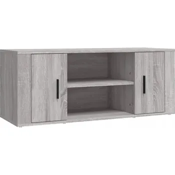 Televizní stolek TV stolek se dvířky, šedý dub sonoma, 100x35x40 cm
