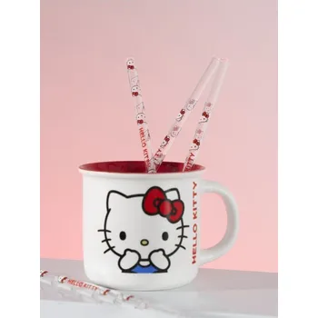 Sinsay - Sada skleněných brček Hello Kitty s čisticím kartáčkem 5 kusů - vícebarevná - 417GV-MLC - 417GV-MLC-ONE
