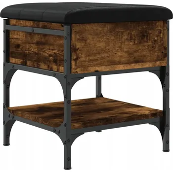 Lavice na boty s sedákem, Kouřový dub, 42x42x45 cm