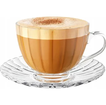 Skleněný Šálek s podšálkem na kávu a čaj Sorrento Florina 250 ml
