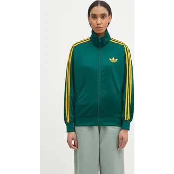 Dámská mikina Mikina adidas Originals Firebird dámská, zelená barva, vzorovaná, JP2299 79X, vel. M