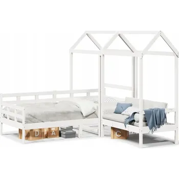 Pohovka Bílá lenoška z masivního borovicového dřeva 203,5 x 88 x 69,5 cm