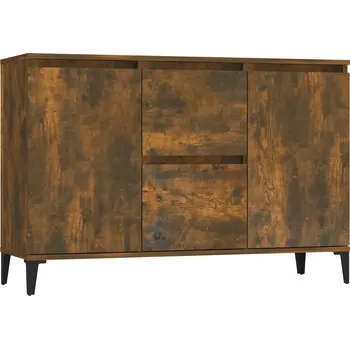 Komoda Komoda Minimalistická Kouřový Dub 104x35x70 cm, 2 Zásuvky, 2 Dvířka