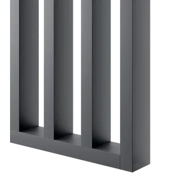 Lamele 3D Dělící lamelová stěna s podstavcem - volně stojící, 990 x 2005 mm, (MDF), GRAFIT Kolmo k základně