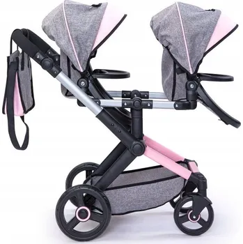 Kočárek pro panenku Kočárek pro panenky golfové hole Bayer šedý s motýlky