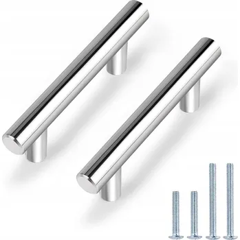 Obraz Chromované úchytky na skříňky a zásuvky, madla 100mm 5ks