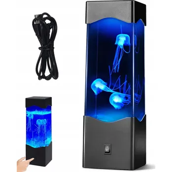 Lampička LED LÁVOVÁ LAMPA S MEDÚZAMI NOČNÍ LAMPA RGB NA PSACÍ STŮL AKVÁRIUM