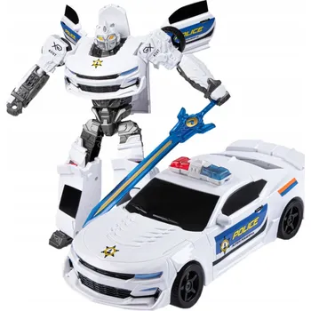 autíčko TRANSFORMUJÍCÍ SE AUTO ROBOT POLICIE 2V1 Stavebnice POLICEJNÍHO AUTA na dálkové ovládání