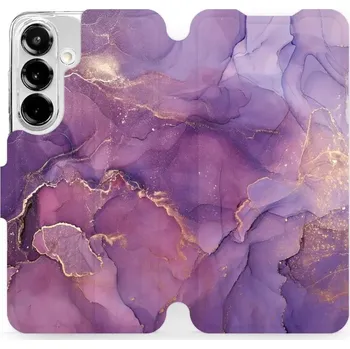 Pouzdro na mobilní telefon Flipové pouzdro Mobiwear - Samsung Galaxy S25 - VP20S Fialový mramor - VÝPRODEJ (Knížkové flip pouzdro, obal, kryt na mobil Samsung Galaxy S25 - VP20S Fialový mramor, materiál Umělá kůže + TPU - ochrana 360°, stojánek, silikonová vanička, magnetické)