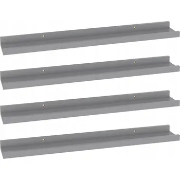 police Šedá nástěnná police MDF 60 x 9 x 3 cm, 4 ks