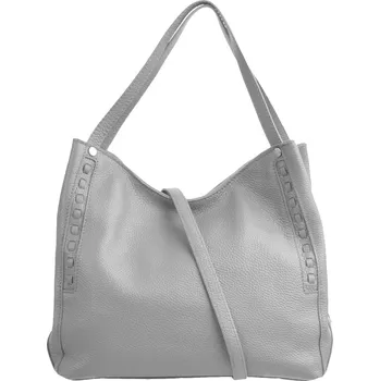 Kabelka Kožená kabelka 5770 světle šedá, MAXFLY