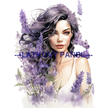 Látkový panel - Levandule - LE-120 Velikost: 15x15cm, Materiál: Kočárkovina