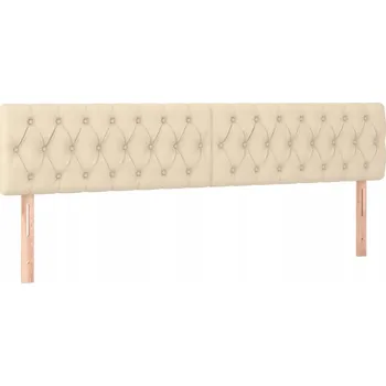 Nastavitelná čalouněná čelo postele krémové barvy 200x7x78/88 cm