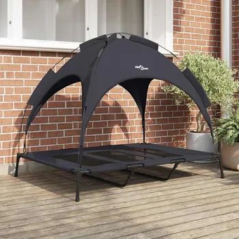 Pelíšek pro psa vidaXL Psí postel Černá 122 x 93 x 106,5 cm Ocel