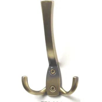 Věšák 770384 věšák kov staromosaz (Nástěnný věšák v povrchu mosaz. Praktický doplněk do interiéru.)