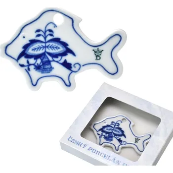 Vánoční dekorace Český porcelán, Dubí Vánoční ozdoba - rybička závěsná 8 cm cibulák