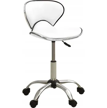 Kancelářská židle, bílá, potažená umělou kůží