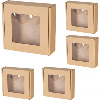 Jednorázové nádobí Kartonová krabice skládací 13,5 cm x 13,5 cm x 4,5 cm 5 ks