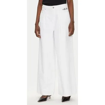 Dámské džíny KARL LAGERFELD Jeansy A2W10158 Bílá Wide Leg 25