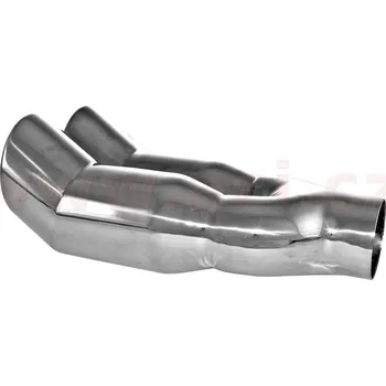 koncovka výfuku nerezová kulatá, dvojitá, DTM, vnitřní průměr 58 mm, koncovka 2x76 mm, délka 280 mm FENNO