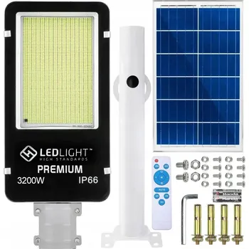 Venkovní osvětlení SOLÁRNÍ LAMPA VENKOVNÍ ULICE 3200W ZAHRADNÍ SVÍTILNA 1868LED + DÁLKOVÉ OVLÁDÁNÍ