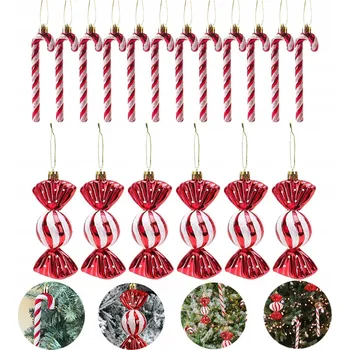 Vánoční dekorace Lízátka na vánoční stromeček LESNÍ vánoční ozdoby 18ks