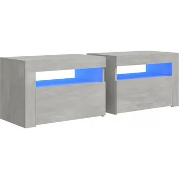 Noční stolek Noční stolek s RGB LED osvětlením, dřevěný materiál, 60x35x40 cm