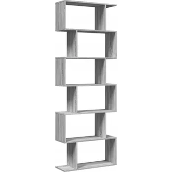 Knihovna Regál, dělicí stěna, geometrický, šedý dub sonoma, 70 x 24 x 193 cm