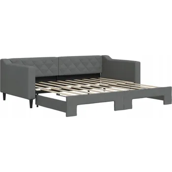 Pohovka Rozkládací lehátko/pohovka tmavě šedá 213 x 100 x 67 cm, 213 x 192,5 x 67 cm