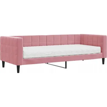 Pohovka Růžová pohovka/válenda s funkcí lůžka 223 x 90 x 68 cm s matrací 80 x 200 cm