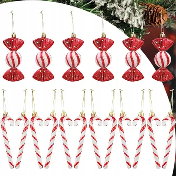 Vánoční dekorace Lízátka na vánoční stromeček LESNÍ vánoční ozdoby 18ks