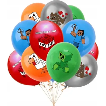 Balónek Minecraft Balónky k Narozeninám Demon TNT STEVE, 10 ks + provázek