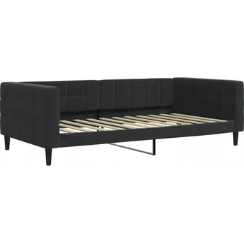 Pohovka Černá rozkládací pohovka z aksamitu, 223 x 110 x 68 cm