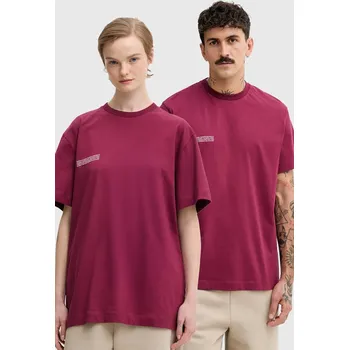 Bavlněné tričko Pangaia vínová barva, s potiskem, 10000287 10000287.. 83X, vel. XXL