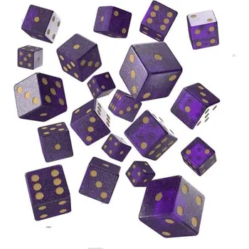 Příslušenství k deskovým hrám Q-workshop Sada šestistěnných kostek (20ks), barva černo-bílá